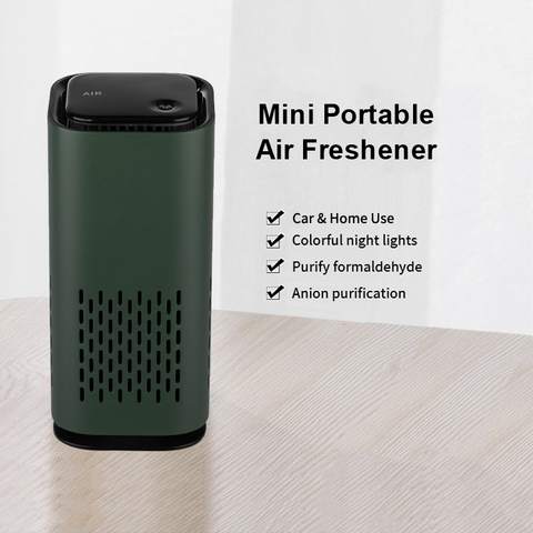 Mini Portable purificateur d'air maison tenir désodorisant ioniseur générateur d'ions négatifs usage domestique chargeur de voiture une clé opération ► Photo 1/6