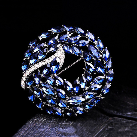 Ajojewelry – broche fleur en cristal pour femmes, bleu clair, rouge, à la mode ► Photo 1/6