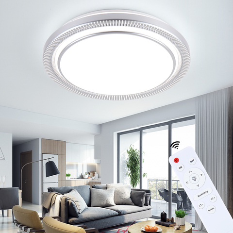 Plafonnier Rond LED Moderne 110V 220V avec Télécommande 80w Dimmable Lampe de plafond Montage pour Balcon Cuisine Hall Chambre ► Photo 1/6