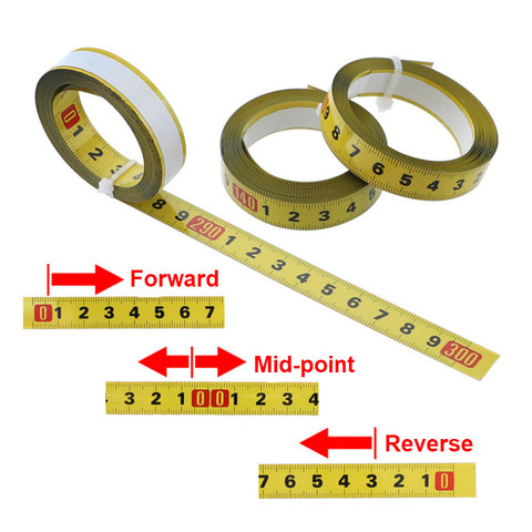 Ruban à mesurer métrique en acier à onglet 0.5 ''ruban à règle à échelle auto-adhésive 1-5M pour scie à Table t-track outils de travail du bois ► Photo 1/6