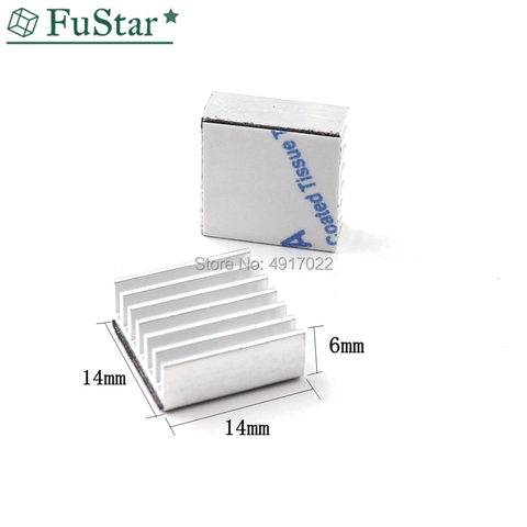 Dissipateur de chaleur en aluminium pour ordinateur, radiateur argent, dissipateur de chaleur pour puces électroniques, tampons de refroidissement 14x14x6mm, 10 pièces ► Photo 1/3