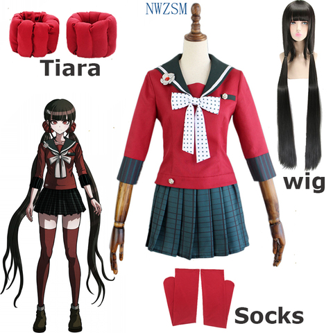 Costume de Cosplay Anime Danganronpa, Harukawa Maki, Costume de Cosplay pour filles, déguisement d'halloween, perruque d'école pour femmes ► Photo 1/6