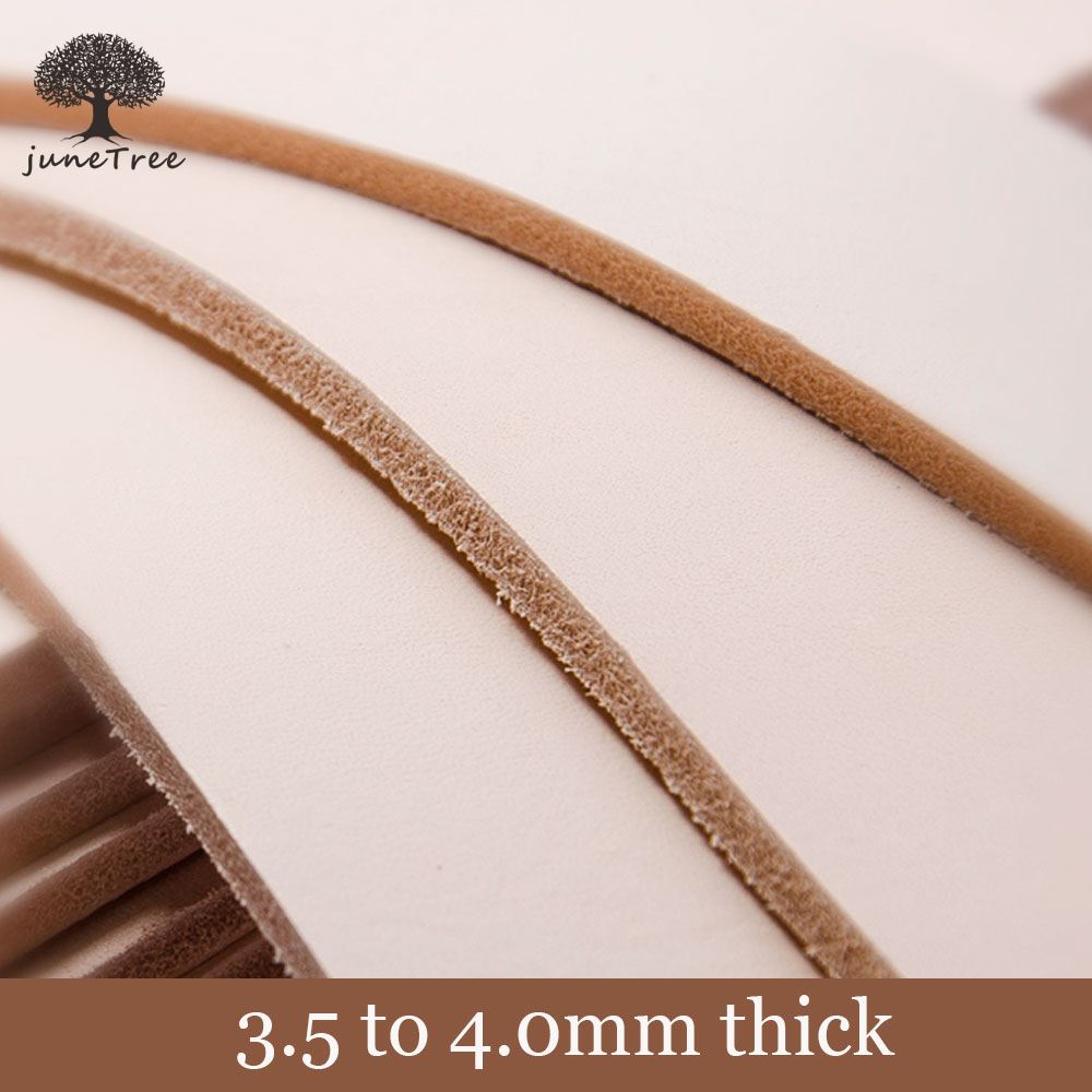 JuneTree Naturel peau de Vache épais véritable cuir de tannage végétal en cuir 3.5 à 4.0mm carré pièce formes 4 tailles peuvent choisir ► Photo 1/6