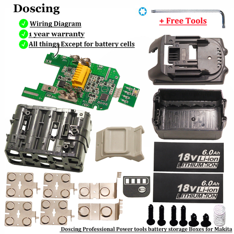 Carte PCB de Protection de détection de Protection de cellule simple de nidification de boîtier en plastique de Doscing pour la batterie BL1840 BL1850 BL1830 de Makita 18v ► Photo 1/6