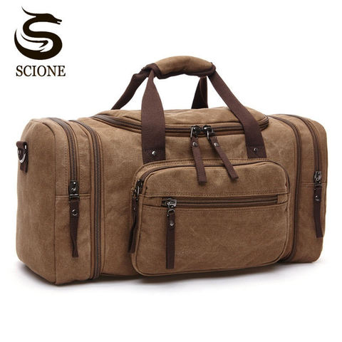 Sacs de voyage de voyage de bagage à main d'hommes de grande capacité sacs de voyage de toile sacs à bandoulière de week-end sac polochon multifonctionnel de nuit ► Photo 1/6