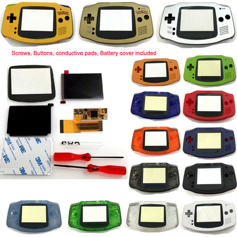 Bricolage IPS GBA écran LCD 10 niveaux haute luminosité rétro-éclairage pour nintention Gameboy Advance Console V2 version avec boîtier pré-coupé ► Photo 1/6