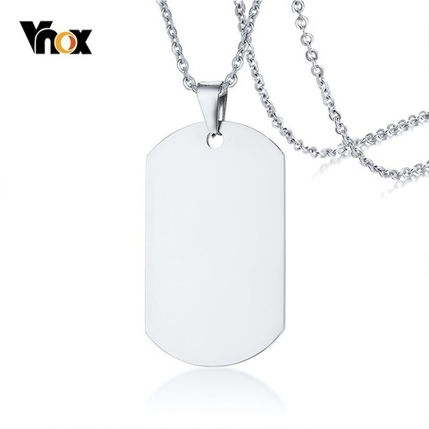 Vnox – collier en acier inoxydable, pendentif avec étiquette chien miroir, chaîne O de 20/24 pouces ► Photo 1/6