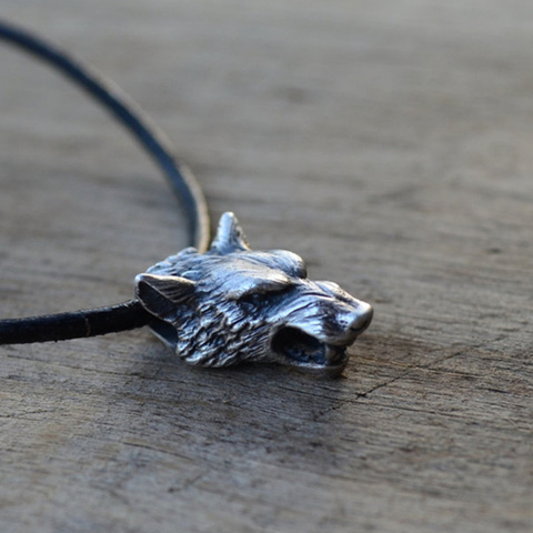 EYHIMD – collier avec pendentif en forme de tête de loup Viking, bijoux Vintage, Animal, cadeau d'anniversaire ► Photo 1/3