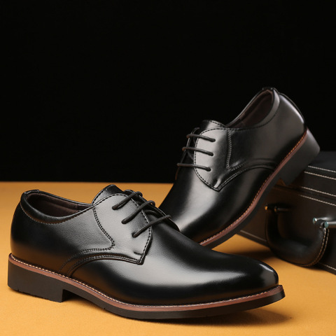 Mazefeng hommes marque en cuir chaussures formelles à lacets chaussures habillées Oxfords mode chaussures rétro élégant travail chaussures livraison directe ► Photo 1/6