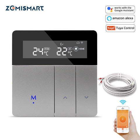 Zemimart Tuya wifi Thermostat pour chauffe-eau électrique chauffage par le sol rayonnant Alexa Google Home activer la température contrôlée ► Photo 1/6