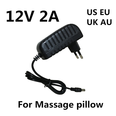 Chargeur d'alimentation 12 V, 2a, 2000ma, AC 100-240V à cc, adaptateur d'alimentation 12 V pour masseur, oreiller de relaxation shiatsu ► Photo 1/1