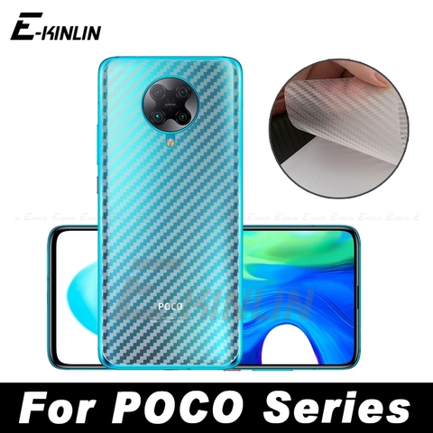 3D Fiber De Carbone Couverture Arrière Protecteur Film De Protection Pour XiaoMi PocoPhone POCO C3 X3 NFC M3 M2 F2 Pro X2 F1 Pas Verre ► Photo 1/6