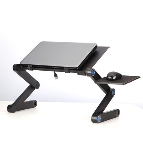 Alliage d'aluminium bureau d'ordinateur Portable pliant ordinateur Portable Table ordinateur Portable bureau Table support lit canapé bureau plateau support de livre ► Photo 1/6