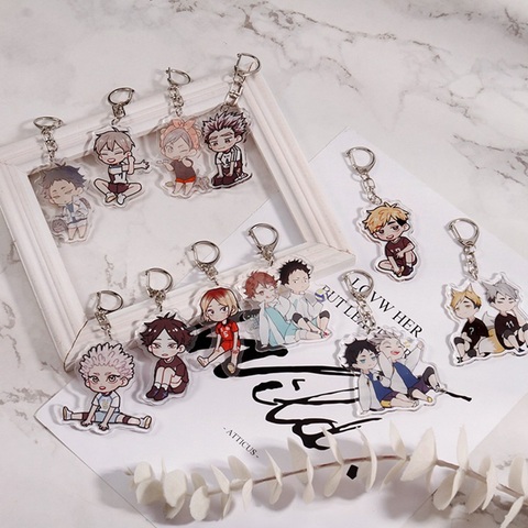 Volley-ball garçon porte-clés anneau Anime Haikyuu!! Porte-clés mignon dessin animé porte-clés sleutelcintre 2022 nouveau porte-clés accessoires ► Photo 1/6