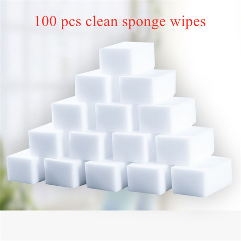 100 Pcs/lot éponge magique multi-fonctionnel nettoyage gomme mélamine éponge pour cuisine salle de bain nettoyage accessoires 100*60*20mm ► Photo 1/6