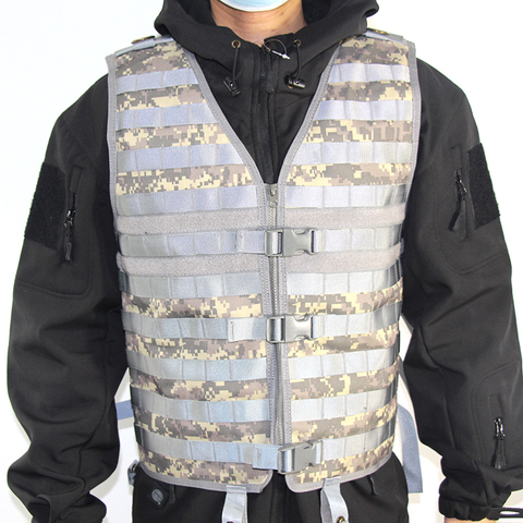 Chasse militaire tactique Camouflage Molle gilet Wargame Combat extérieur gilet CS extérieur Airsoft Shoot gilet chasse vêtements noir ► Photo 1/6