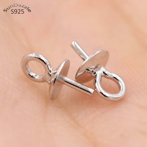 10 pièces, véritable, pur, solide, 925, en argent Sterling, perle, connecteurs pour pendentifs, boucles d'oreilles, bijoux, vente en gros ► Photo 1/6