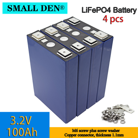 4 pièces 3.2v 100Ah LifePo4 batterie 300A 3C haute intensité grande capacité pour 12V 24V bricolage système solaire voiture électrique chariot de golf onduleur ► Photo 1/6