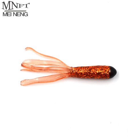 MNFT 20 pièces Silicone Tri-couleurs Tube salé basse appâts 4.5 cm/0.5g doux artificiel ver ver calmar leurres pêche en mer ► Photo 1/6