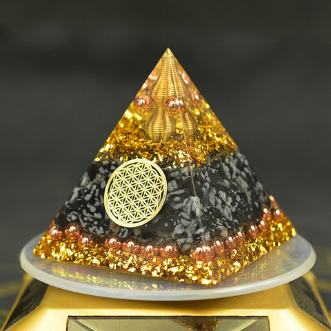 Pyramide Orgonite d'énergie Reiki, Cube artisanal décoratif en résine, pour récupérer la Fortune et aider à apaiser l'âme, Chakra ► Photo 1/6