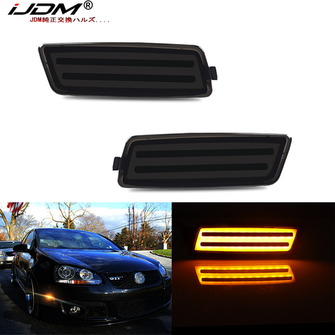 IJDM-marqueur latéral pour pare-chocs, OEM, ambre LED, feux de signalisation avant, MK5 Golf/GTI, Jetta 2006-2009, lampes de marquage latéral, pour Volkswagen 2005-2010 ► Photo 1/6