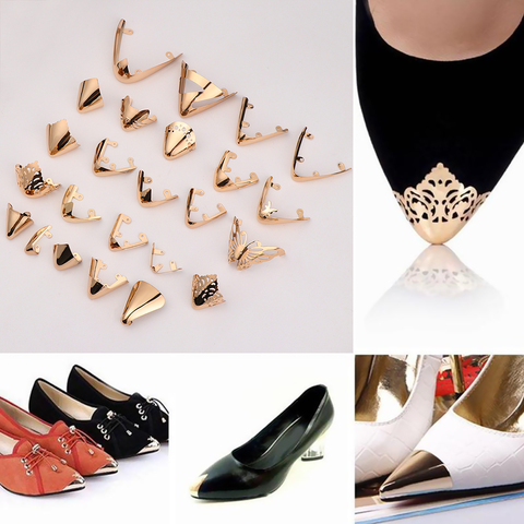 Clip de Protection de chaussures à talons hauts en métal brillant, 1 paire, tendance, accessoires pour réparation de chaussures cassées ► Photo 1/6