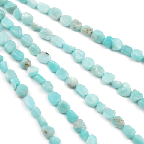 Perles d'amazonite naturelles irrégulières de 4 à 8mm, bleu, vert, amples, pour la fabrication de bracelets, brins de 15 pouces ► Photo 1/6