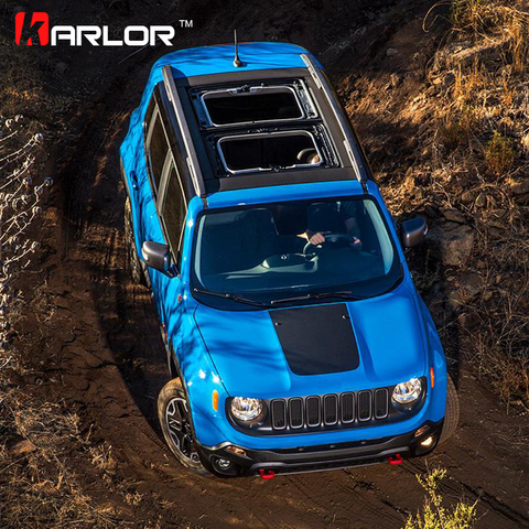 Autocollants et autocollants pour capot de Protection contre les rayures en Fiber de carbone 3D, pour voiture, accessoires pour Jeep Renegade ► Photo 1/6