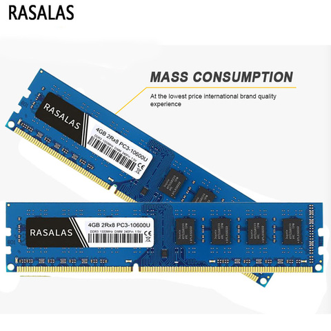 Rasalas mémoire RAM DDR3 8G 4G 16G bureau 8500 10600 12800 14900 1066 1333 1600 1866 DIMM 1.5V mémoire vive pour pièces d'ordinateur ► Photo 1/6