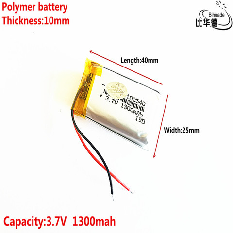 Batterie lithium-ion/Li-ion, 3.7V,1300mAH, 102540, pour tablette, pc, GPS,mp3,mp4, de bonne qualité ► Photo 1/5