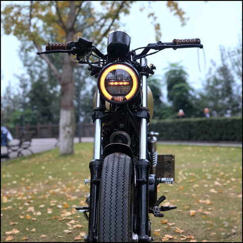 Lampe frontale universelle à LED pour moto, 6.5 pouces, rétro, café Racer ► Photo 1/6