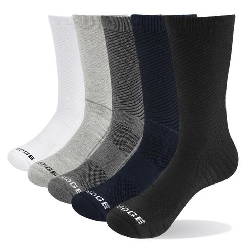 YUEDGE-coussin respirant en coton pour hommes, chaussettes de sport et athlétiques pour équipage, randonnée, Trekking, escalade, ue, 5 paires, 38-45 ► Photo 1/5