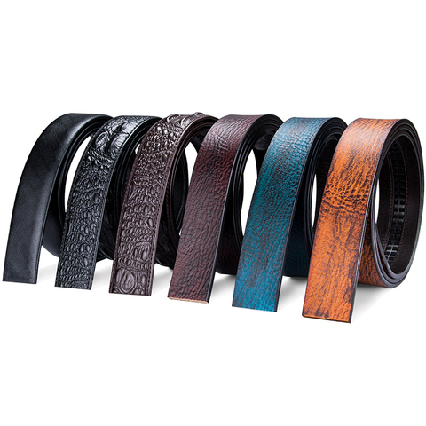 DiBanGu ceinture de cuir de vachette Sangle ceinture en cuir Bretelles No Boucle Véritable ceinture en cuir s Automatique Boucle Ceinture Pour Hommes En Gros Chaude ► Photo 1/6