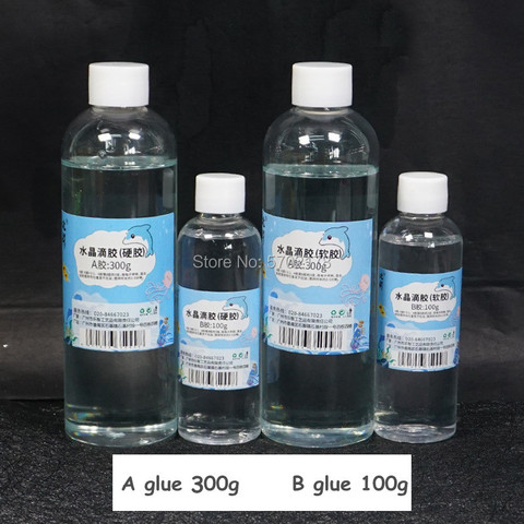 1 ensemble 400g haute transparent cristal époxy 3:1 époxy époxy colle AB colle bijoux à bricoler soi-même accessoires colle dure ► Photo 1/6