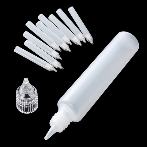 5 pièces/ensemble 15ml/30ml blanc en plastique colle applicateur aiguille presser bouteilles pour papier Quilling bricolage Scrapbooking papier artisanat fournitures ► Photo 1/6