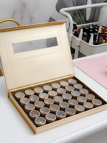 Boîte de rangement d'accessoires de décoration d'ongles, 35 grilles, présentoir de strass en cristal, conteneur de gemmes en poudre pour Nail Art ► Photo 1/6