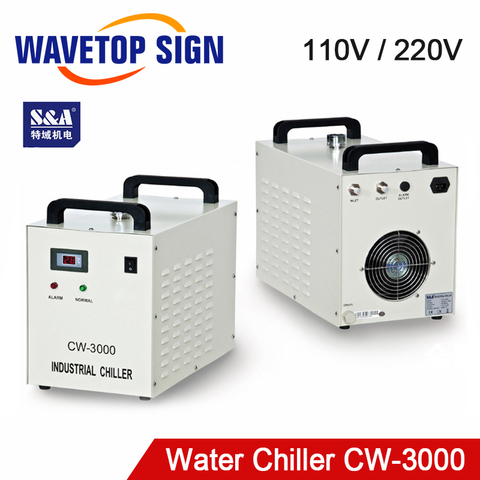 Refroidisseur d'eau industriel de WaveTopSign S & A CW3000 pour la découpeuse de gravure de Laser de CO2 refroidissant le Tube Laser de 60W 80W DG110V AG220V ► Photo 1/6