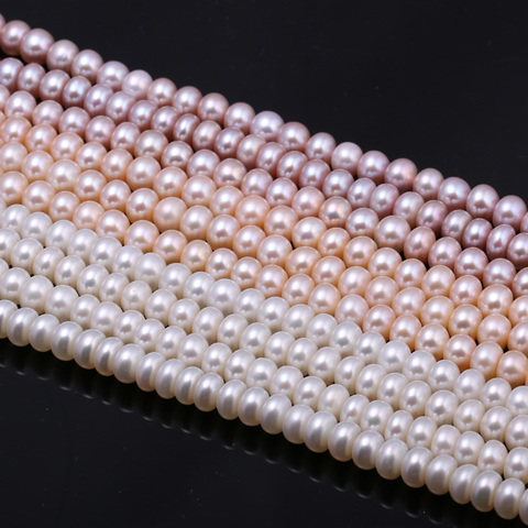 Perles d'eau douce naturelles de haute qualité, 36 cm, pour la fabrication de bijoux, bricolage pour femmes, collier, Bracelet, 6-7mm ► Photo 1/5
