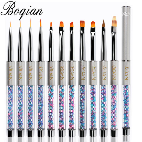 BQAN – brosse à ongles UV Gel, 11 styles, stylo de peinture acrylique, brosse à dessin pour ongles, dégradé, poignée en strass, outil d'art des ongles ► Photo 1/5