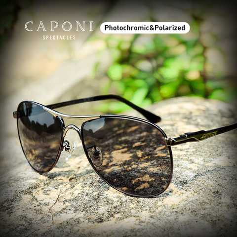 CAPONI-lunettes de soleil pour hommes, lunettes de soleil photochromiques de haute qualité, polarisées, de marque classique, pour hommes, CP8722 ► Photo 1/6