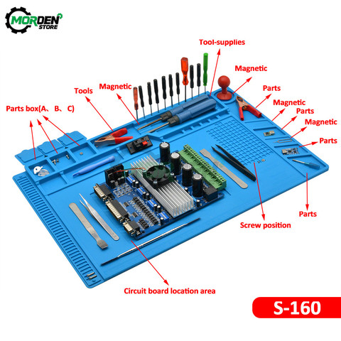 Tapis d'isolation thermique en Silicone 1 pièce, tapis de soudure antistatique résistant à la chaleur, tapis de travail résistant à la chaleur pour téléphone, plate-forme de soudure PCB ► Photo 1/6