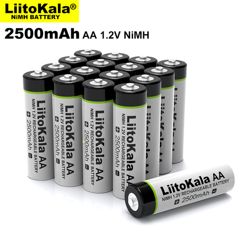 Nouveau Liitokala 1.2V AA 2500mAh Ni-MH 2.5A batterie Rechargeable aa pour pistolet de température télécommande souris jouet batteries ► Photo 1/4