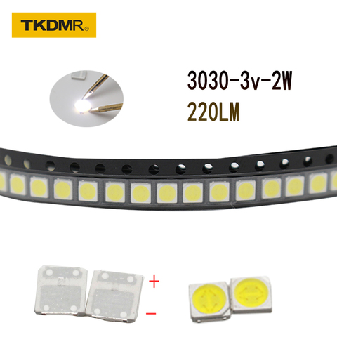 TKDMR – 100 pièces de diodes LED TCL, rétro-éclairage haute puissance 2W 3030 3V blanc froid 3030 lm PT30W45 V1 Application TV smd ► Photo 1/5