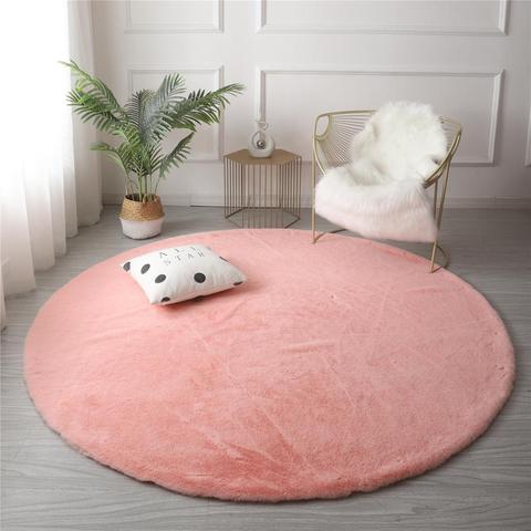 Tapis de sol en fausse fourrure de lapin, Super doux, en peluche, Shaggy, antidérapant, lavable, pour salon ► Photo 1/6