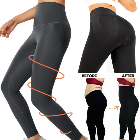 Leggings de compression anti-cellulite, vêtement amincissant, galbant, amincissement des jambes, façonneur corporel, taille haute, culotte de contrôle du ventre, cuisses plus fines ► Photo 1/6