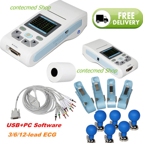 Électrocardiographe de Machine d'ecg/EKG de 12 canaux de CONTEC, logiciel de PC, écran tactile ► Photo 1/6