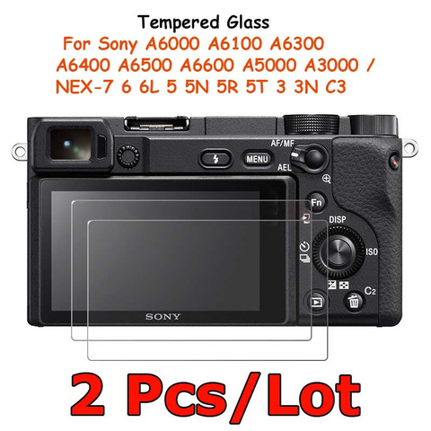 2 Pièces En Verre Trempé Pour Sony ILCE- A6000 A6100 A6300 A6400 A6500 A6600 A5000 A3000 NEX-7 Écran Protecteur Film Protecteur Garde ► Photo 1/6