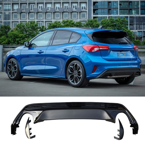 Kit de corps de diffuseur de barre de pare-chocs de lèvre arrière adapté pour Ford MK4 Focus 2022 ST Double trou de tuyau ► Photo 1/6