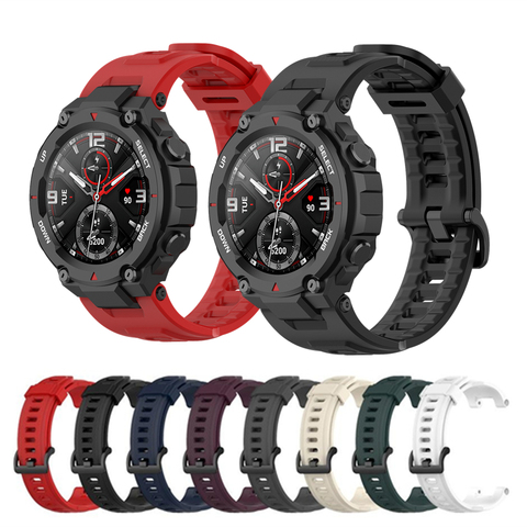 Bracelet de montre pour Xiaomi Amazfit t-rex Silicone souple Bracelet de remplacement pour Huami Amazfit Trex Bracelet de Sport réglable ► Photo 1/6