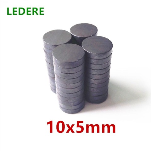 Aimant en Ferrite pour réfrigérateur, lot de 2 à 500 pièces, disque magnétique 10x5mm, anneau aimanté en ferrite pour haut-parleurs, mini aimant noir 10x5mm ► Photo 1/6